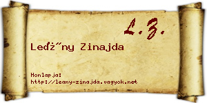 Leány Zinajda névjegykártya